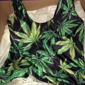 Marijuana print swimsuit